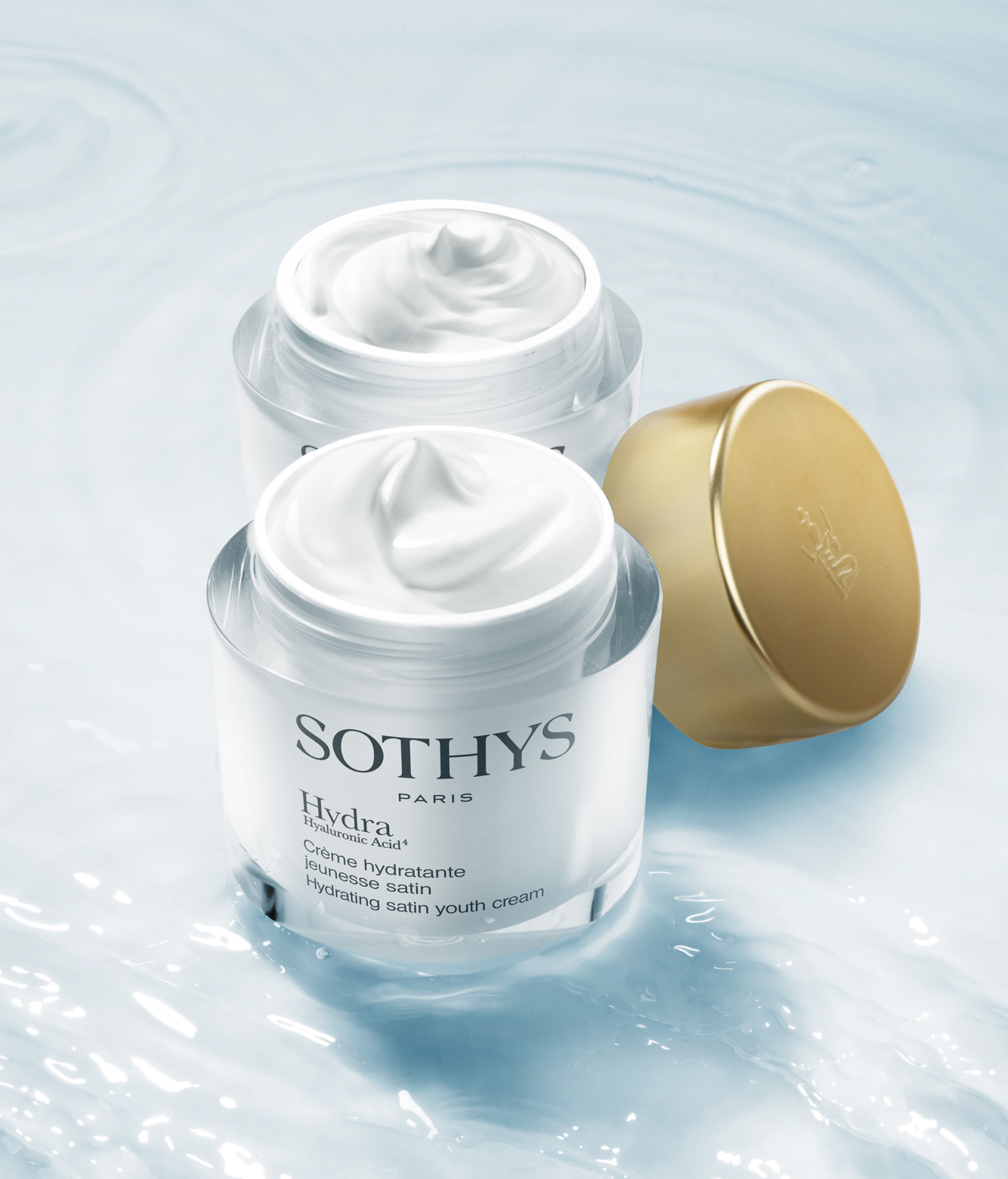 Sothys Hydra Hyaluronic Acid youth cream with gold lids